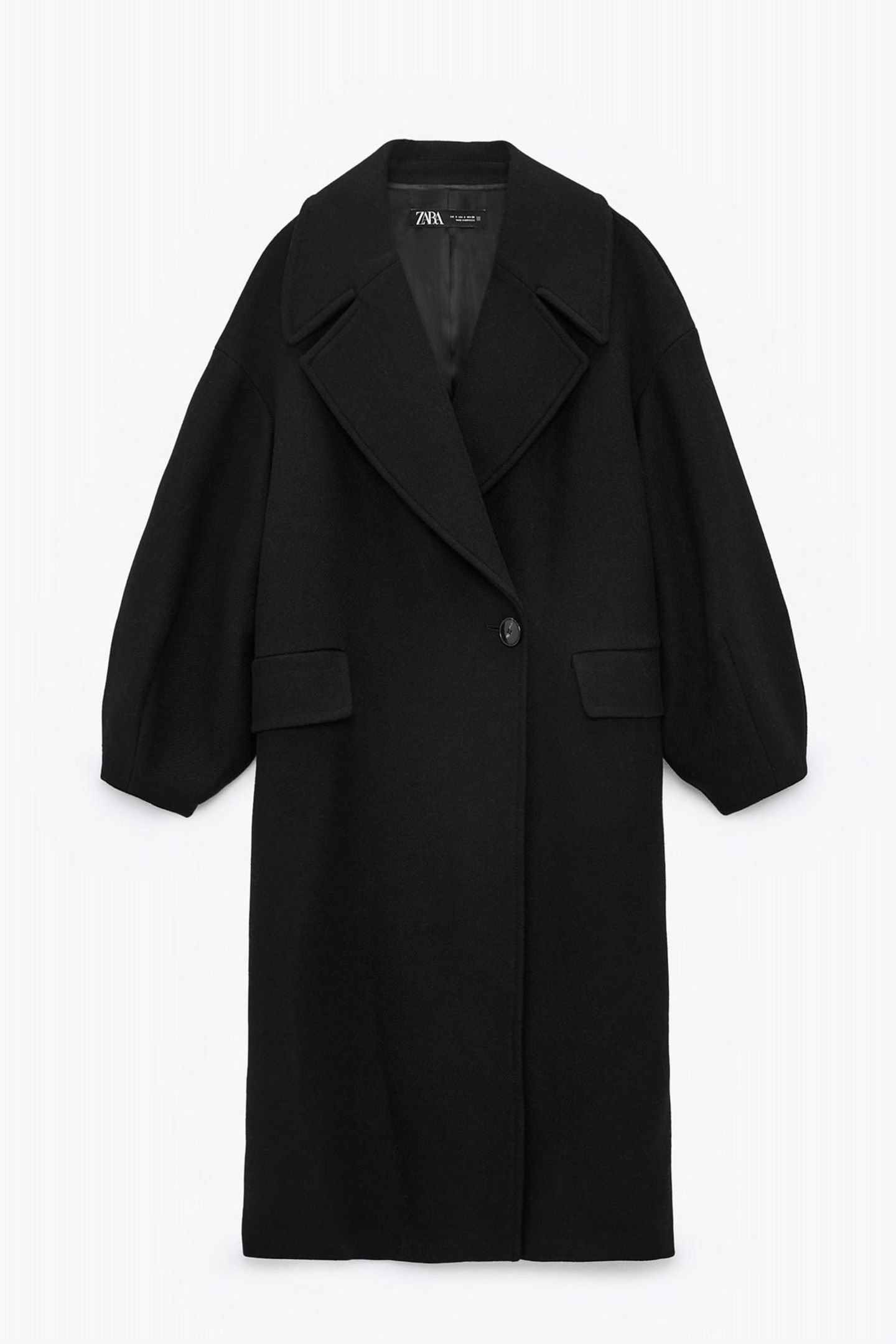 Herbstmäntel unter 100 Euro: Schwarzer Mantel von Zara