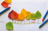 Herbstbasteln mit Kindern: Bild aus Blättern