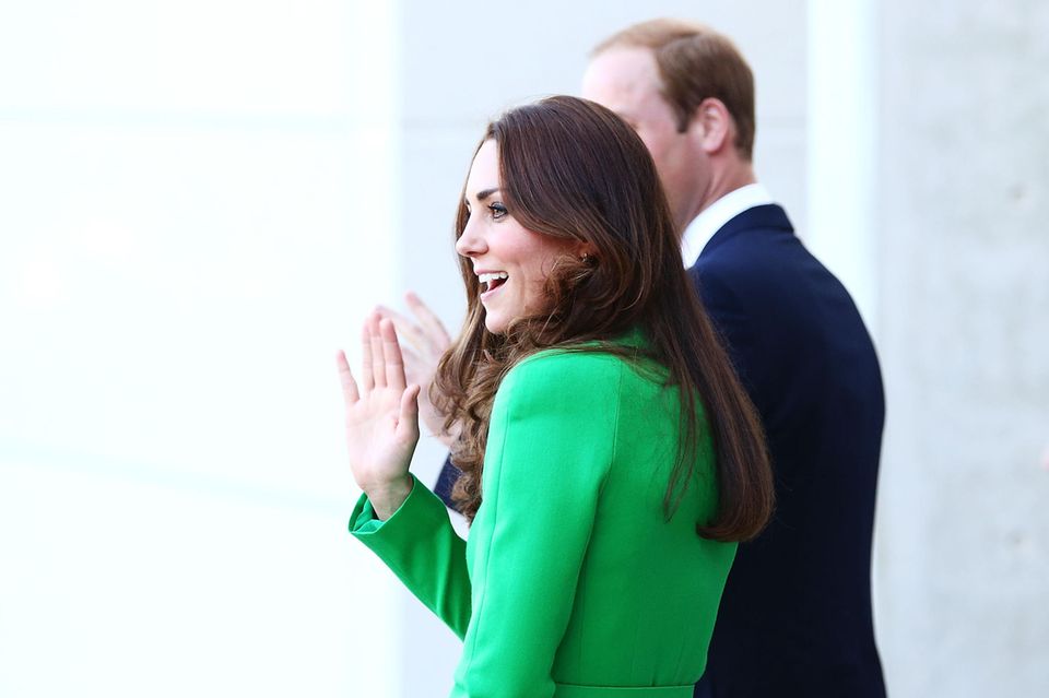 Herzogin Kate im grünen Kleid