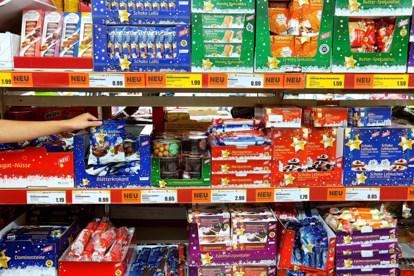 Rückruf: Weihnachtssüßigkeiten im Supermarkt