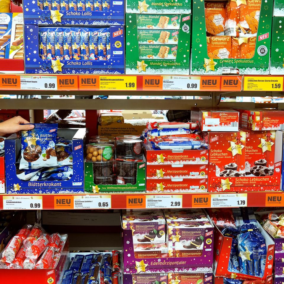Rückruf: Weihnachtssüßigkeiten im Supermarkt