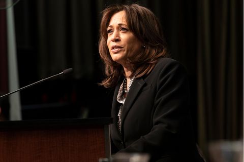 Kamala Harris: Die US-Vizepräsidentin bei einer Rede