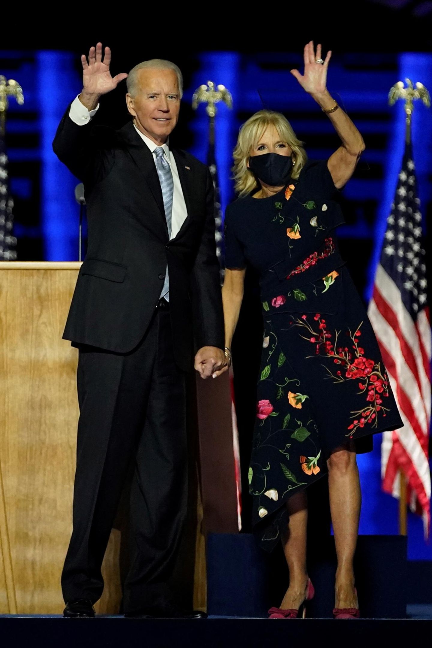 Jill Biden: mit Joe Biden im Blumenkleid