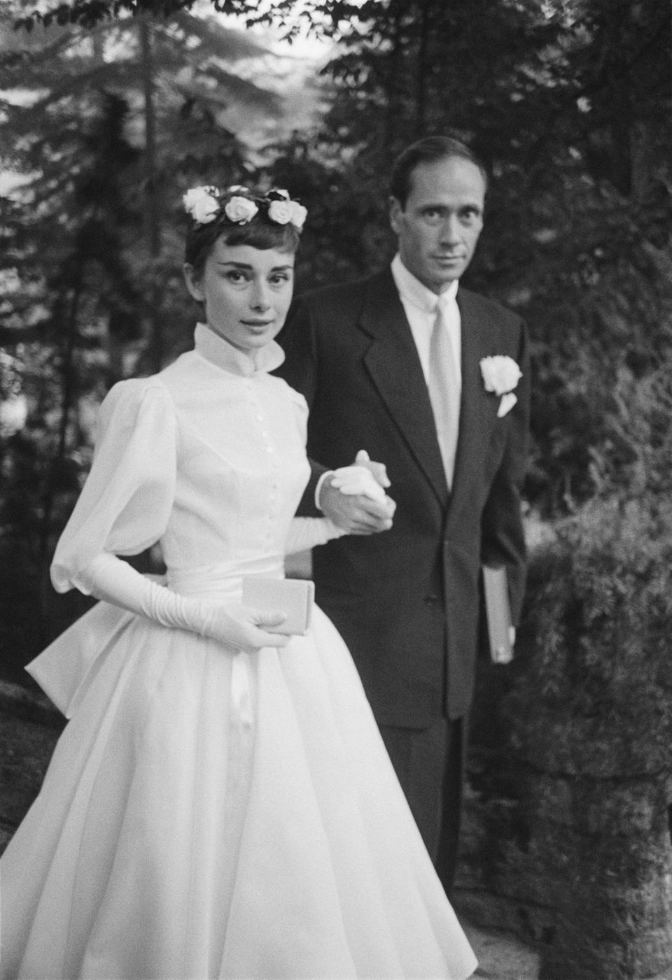 Promi-Brautkleider: Audrey Hepburn und Mel Ferrer