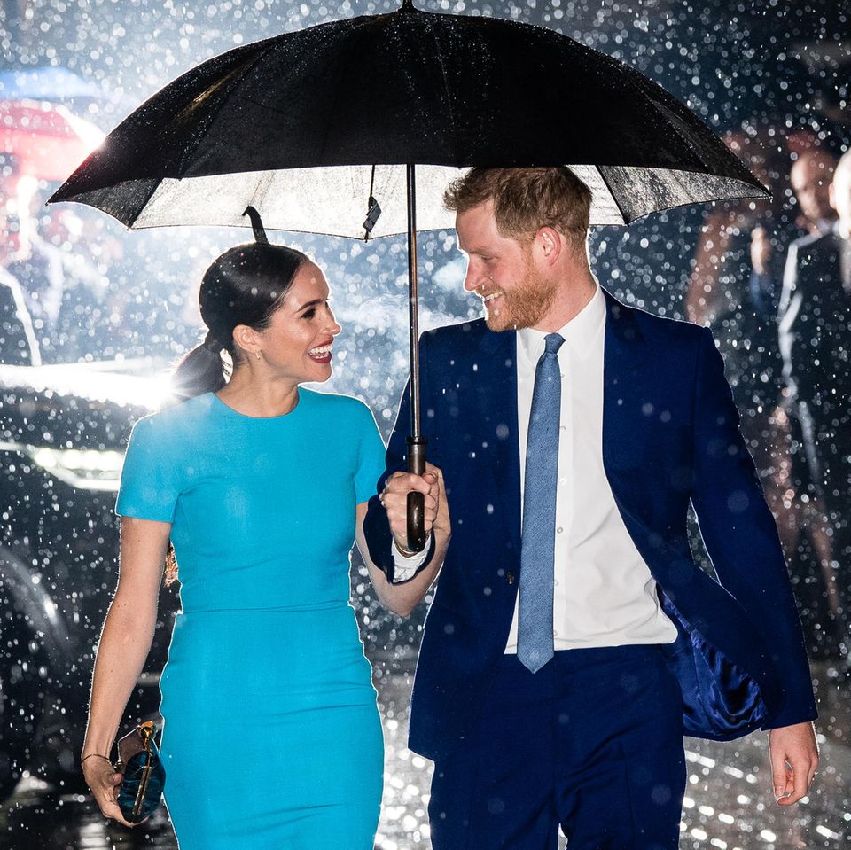 Royals: Meghan Markle und Prinz Harry im Regen