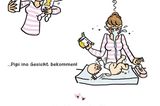 Mütter Comics: Frau mit Baby