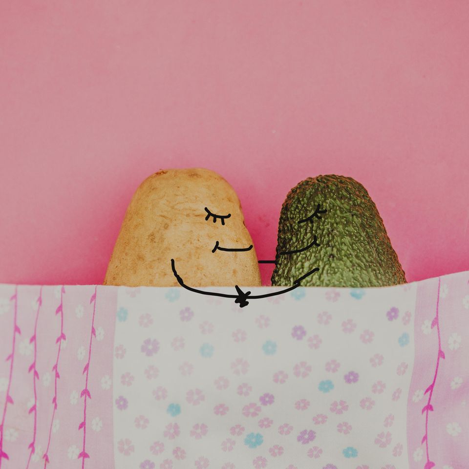 Kartoffel und Avocado im Bett
