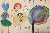 Kinder malen: Schwangere und Kids