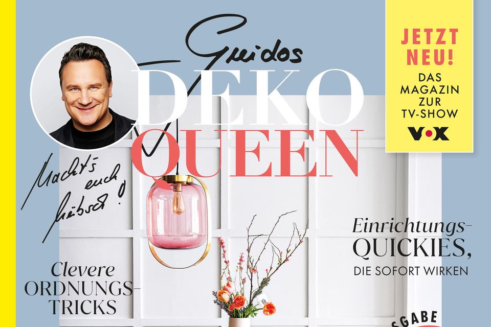"Ach du Schande, Guido, den wirst du nicht mehr los!“: Ab dem 18. März gibt es Guidos Deko Queen am Zeitschriftenstand eures Vertrauens. Ab dem 18. März gibt es Guidos Deko Queen am Zeitschriftenstand eures Vertrauens.