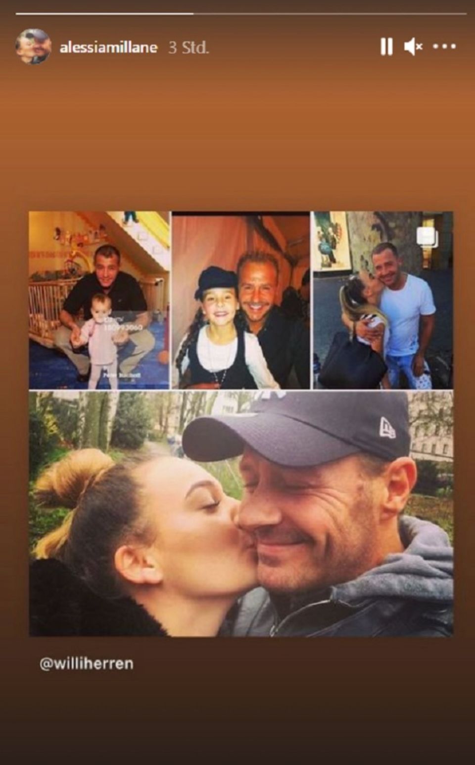 Willi Herren: Tochter Alessia verabschiedet ihn mit rührender Fotocollage: Screenshot der Fotocollage von Instagram