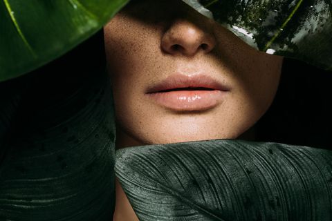Green Beauty: Lippen eines Models