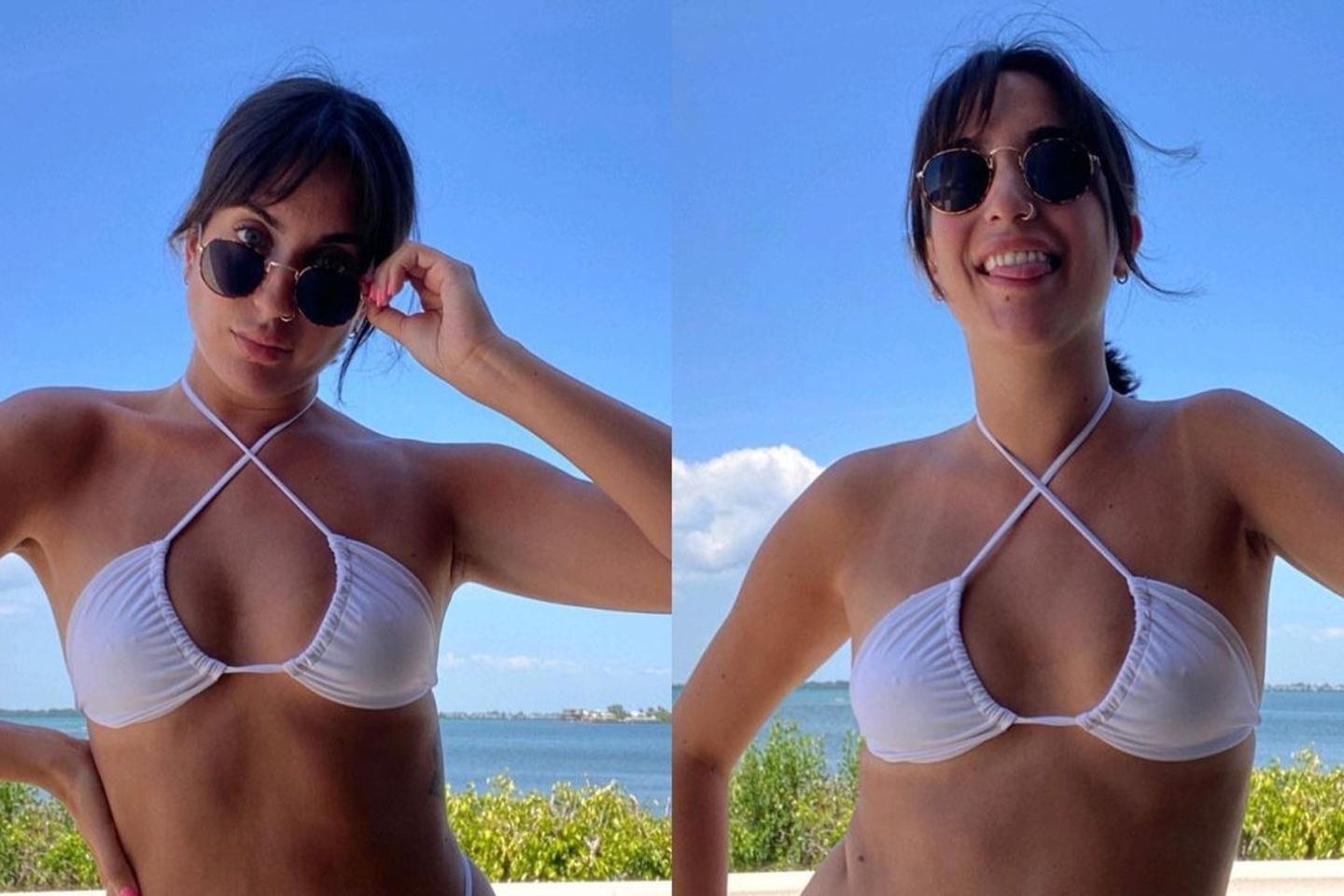 Aufgeblähter Bauch: Clara Guillem im Bikini vor und nach dem Essen