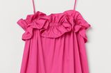Diese Farbe macht sofort gute Laune: Das quietschpinke Kleid mit Volant am Dekolleté der H&M-Nachhaltigkeitslinie "Conscious" schreit einfach Sommer. Kostet ca. 20 Euro.