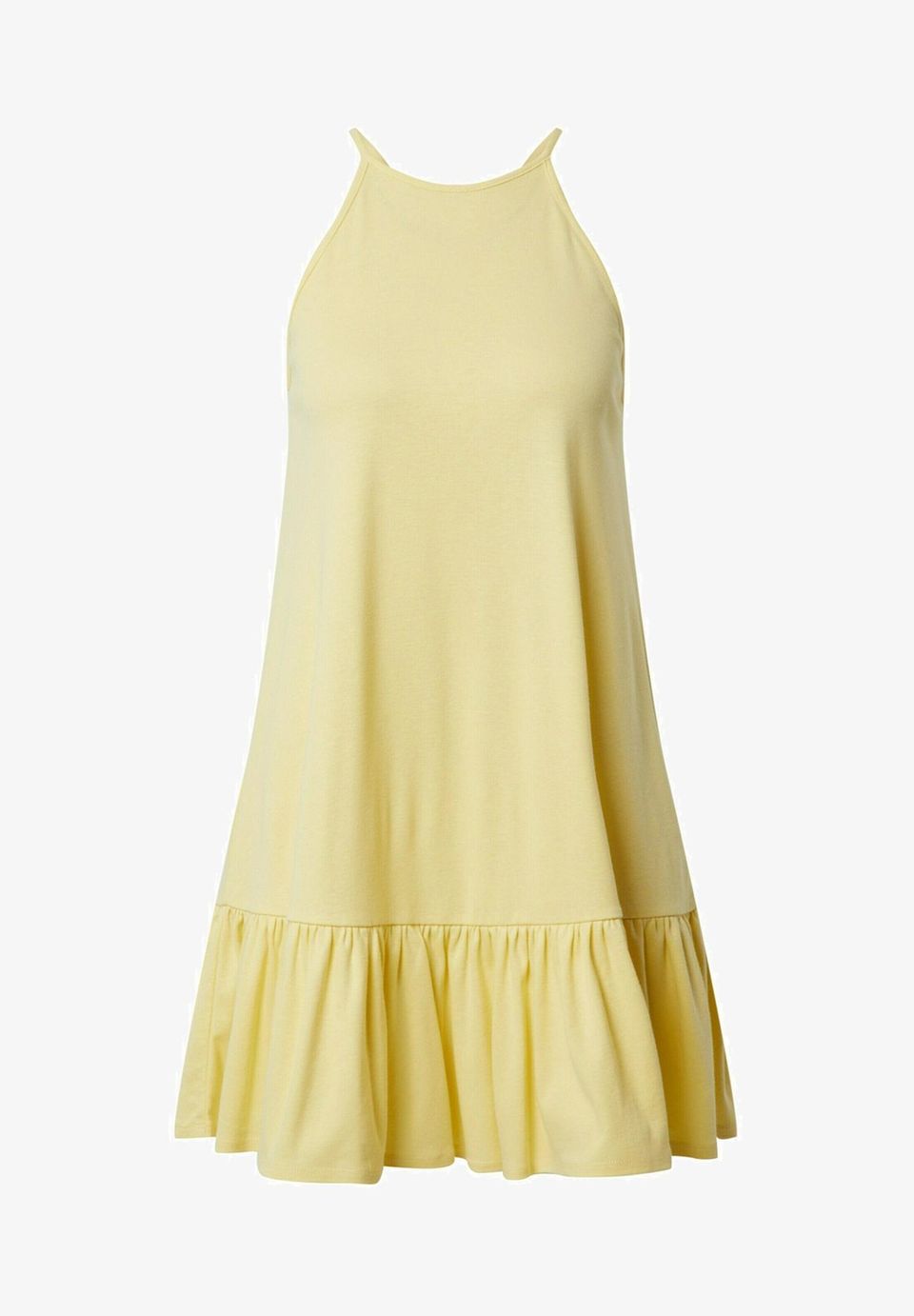 Ein hochgeschlossenes Minikleid in knalligem Gelbton – damit kann der Sommer kommen. Von Edited, kostet ca. 40 Euro.
