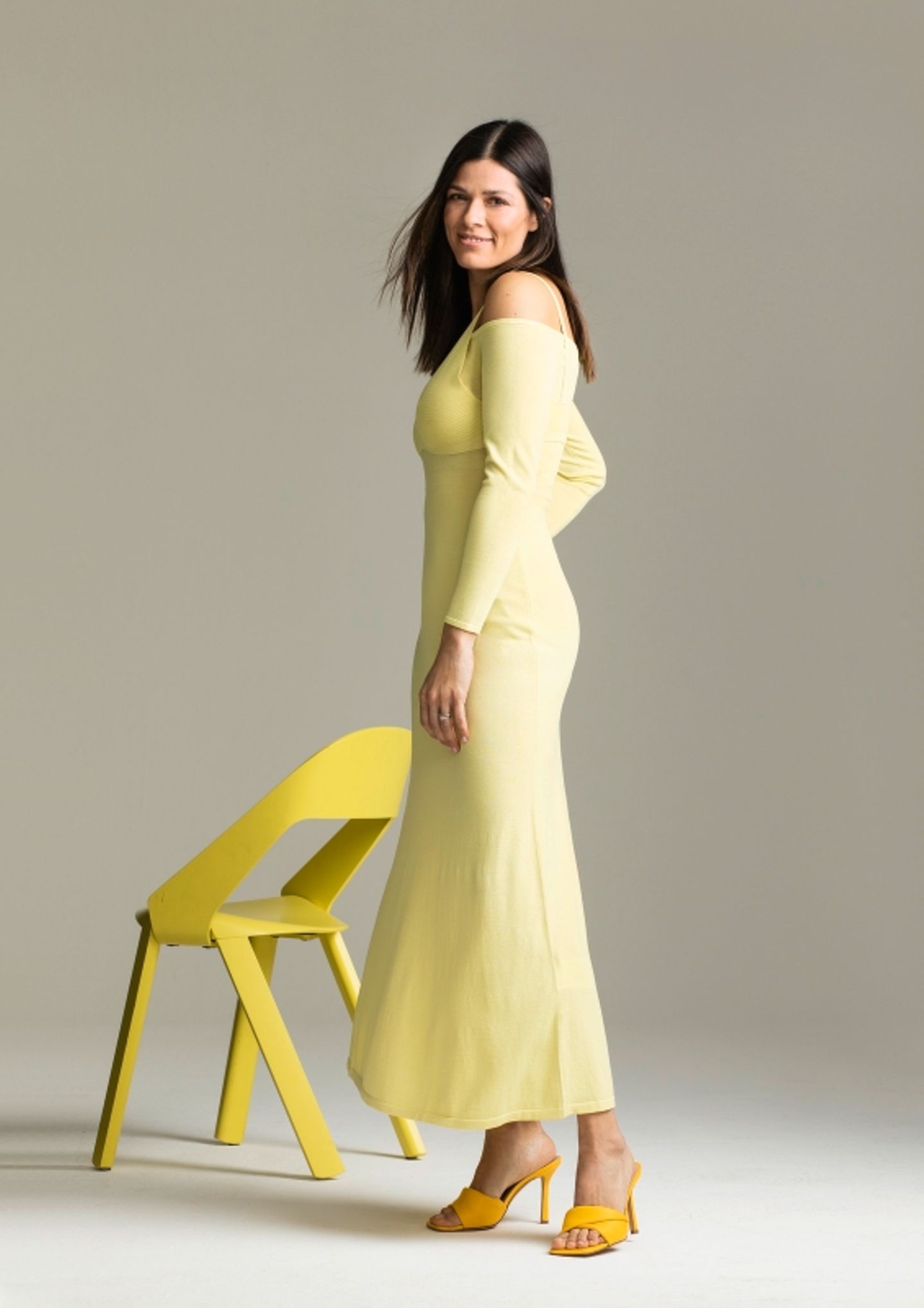 Vorher Nachher: Gelbes Kleid