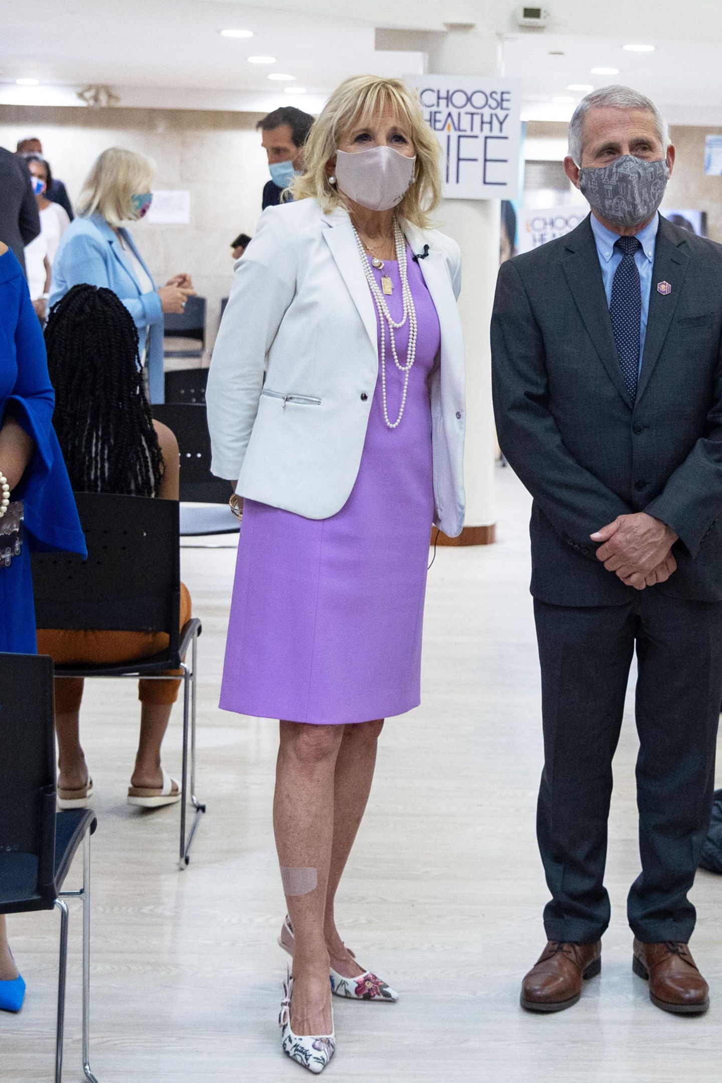 Jill Biden besucht ein Impfzentrum in New York.
