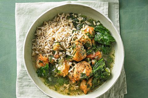 Fisch-Curry mit Spinat