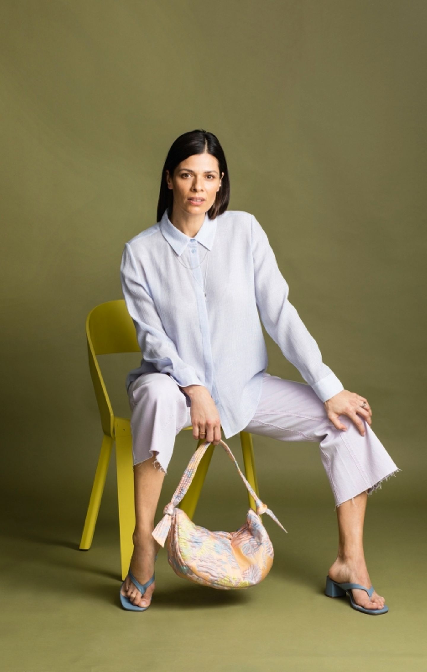 Vorher Nachher: Lila Bluse zu Jeans-Culotte