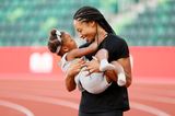 Olympia 2021: Allyson Felix mit Tochter Camryn