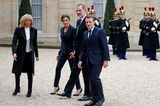 Brigitte Macron empfängt das spanische Königspaar.
