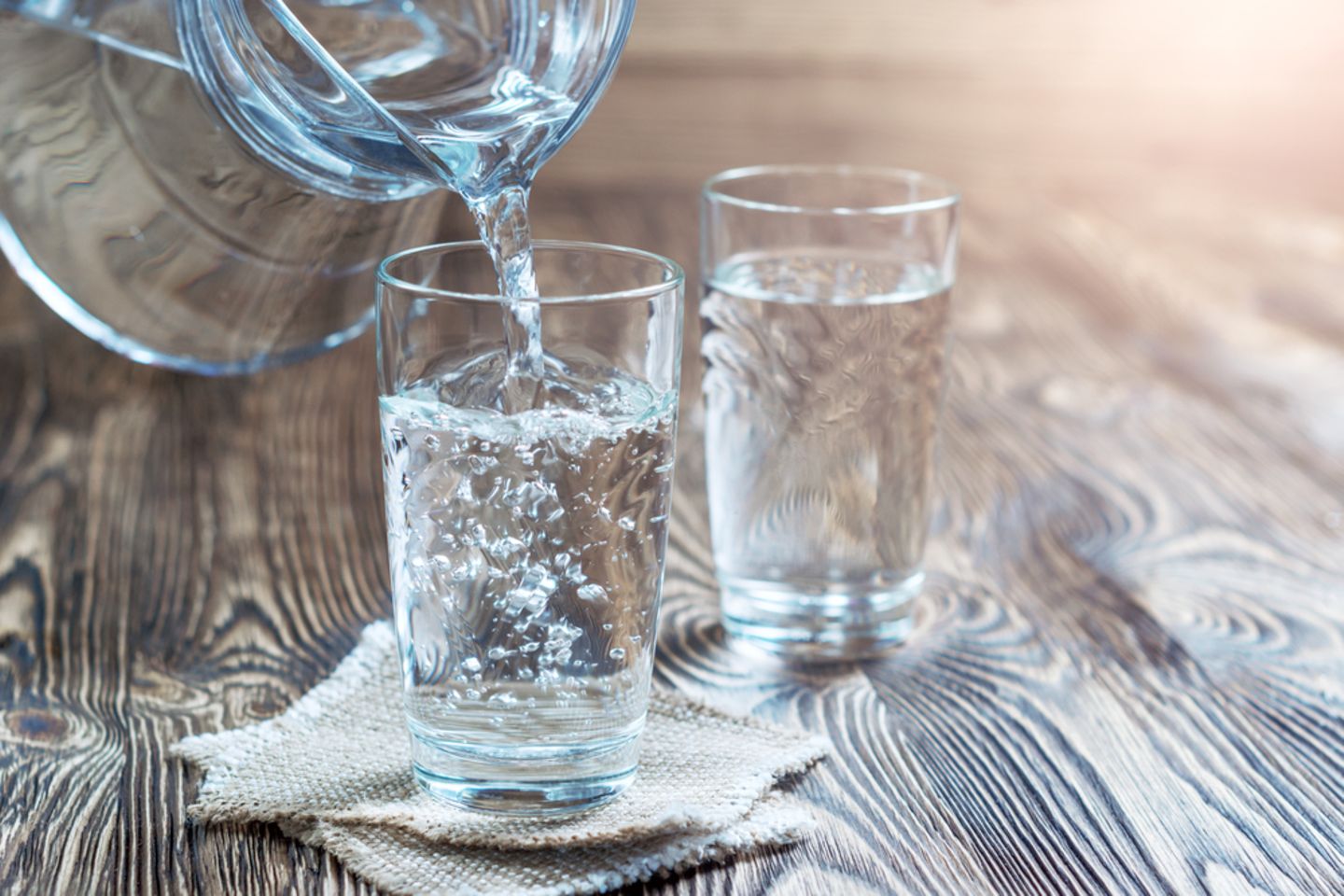 Hautpflege: Wasser im Glas