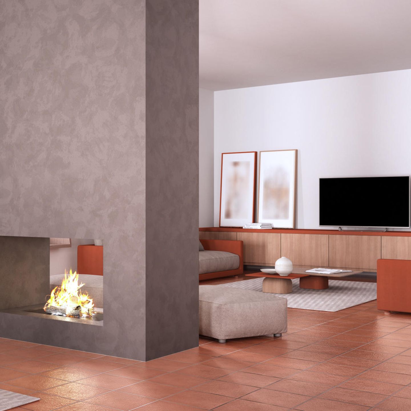 Wohntrend 2021: Terracotta Wohnzimmer
