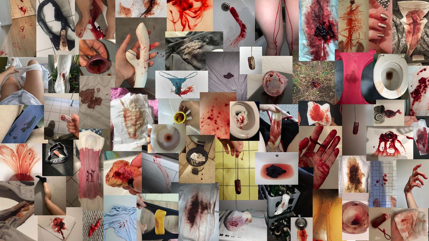 How we bleed: Mosaik von Fotos