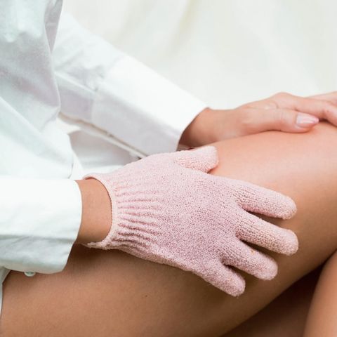 Peelinghandschuh, Massagehandschuh, Massage, schöne Haut
