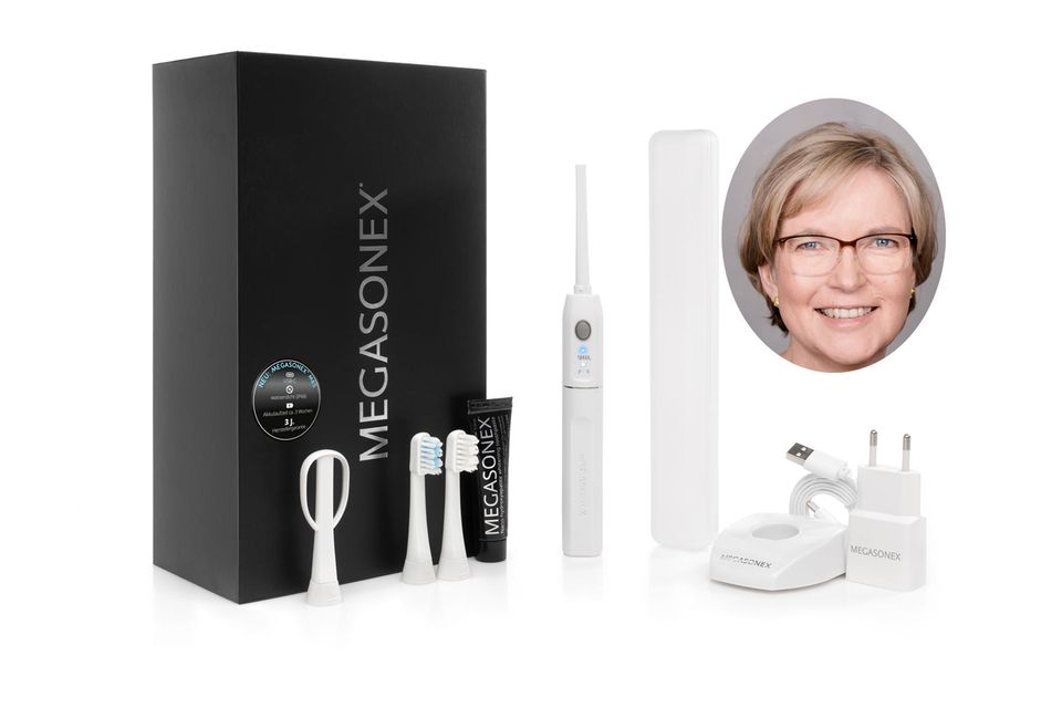 Neue Zahnputz-Technologie: Redakteurin Christine will wissen, was die neue Ultraschall- Zahnbürste Megasonex M8 S wirklich kann.