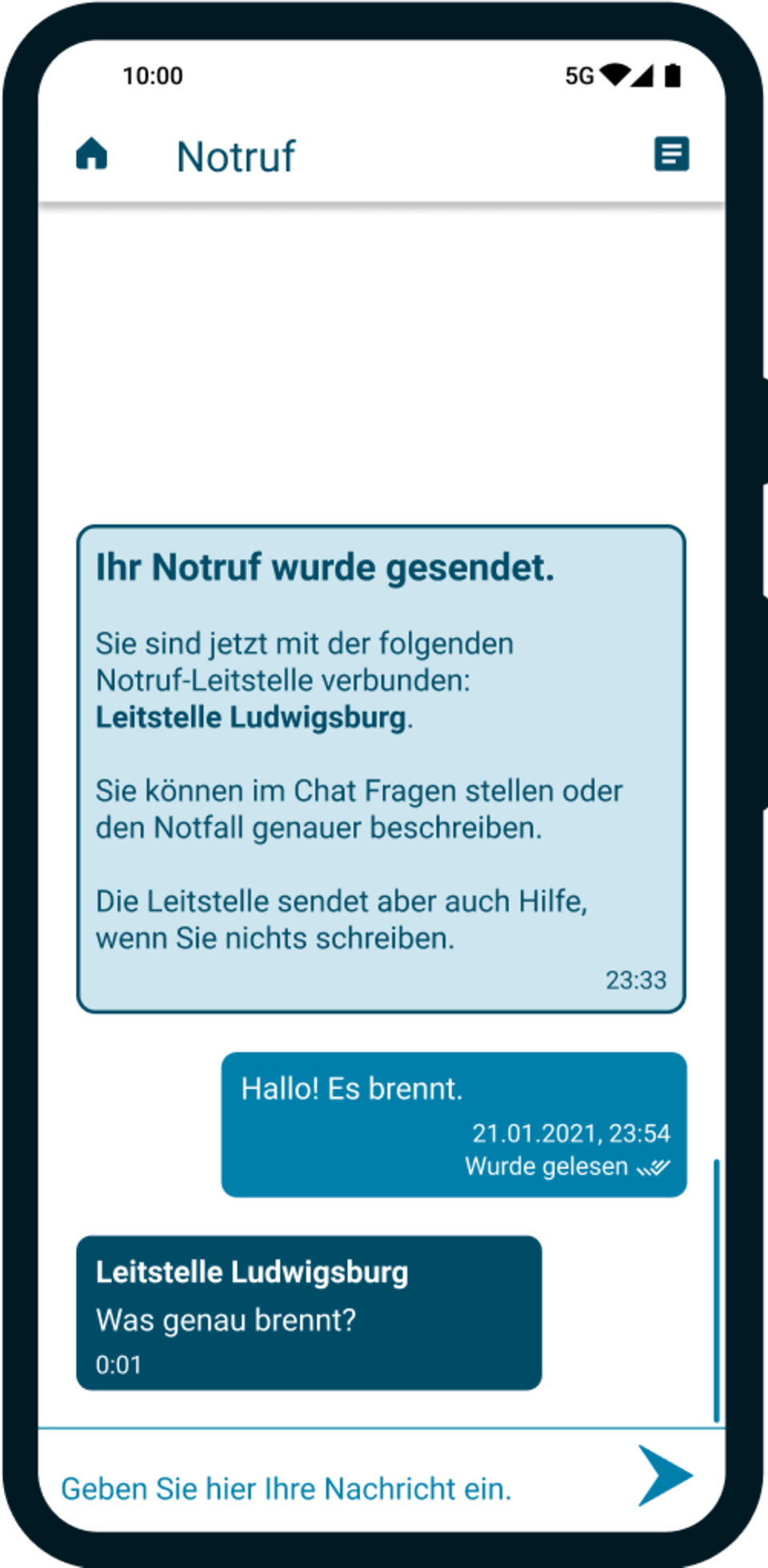 Die komplette Konversation in der "nora"-App findet per Chat statt.
