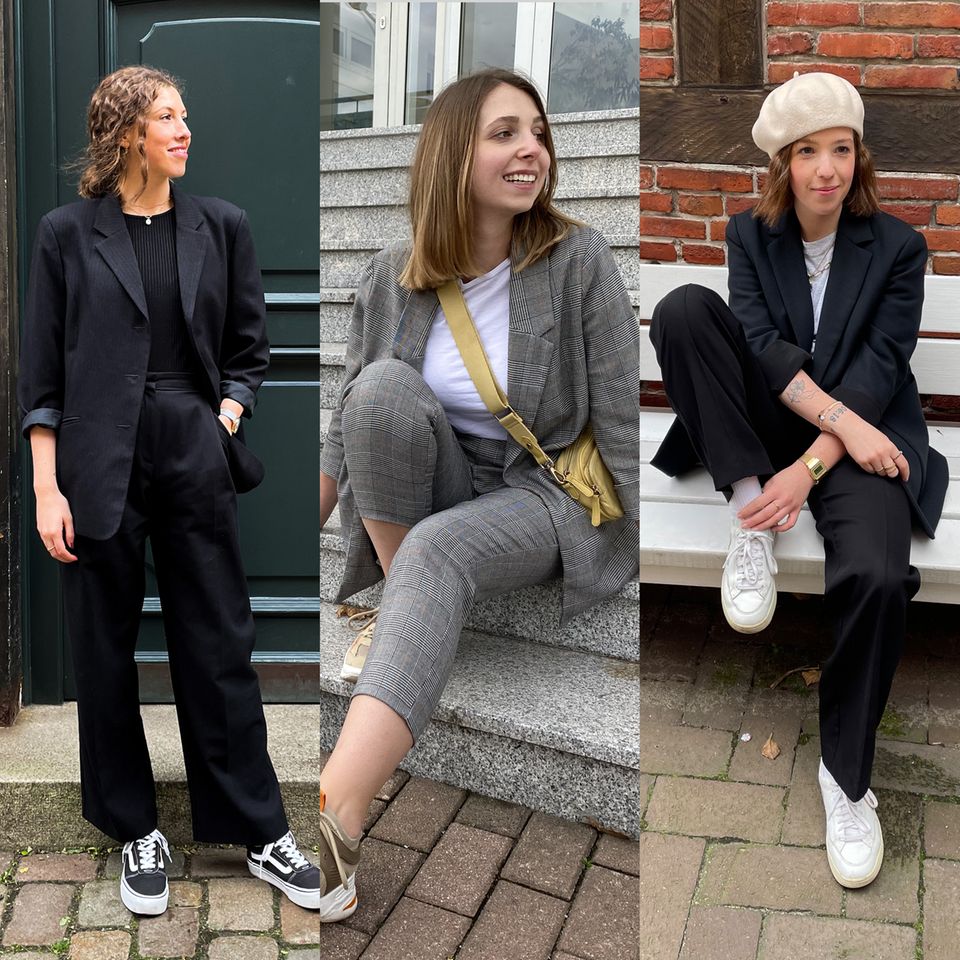 Shopping Queen Anzüge: Unsere Looks, Kristina und Laura und Janina mit ihren Looks zum aktuellen Motto