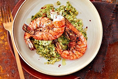 Kräuter-Quinotto mit Garnelen