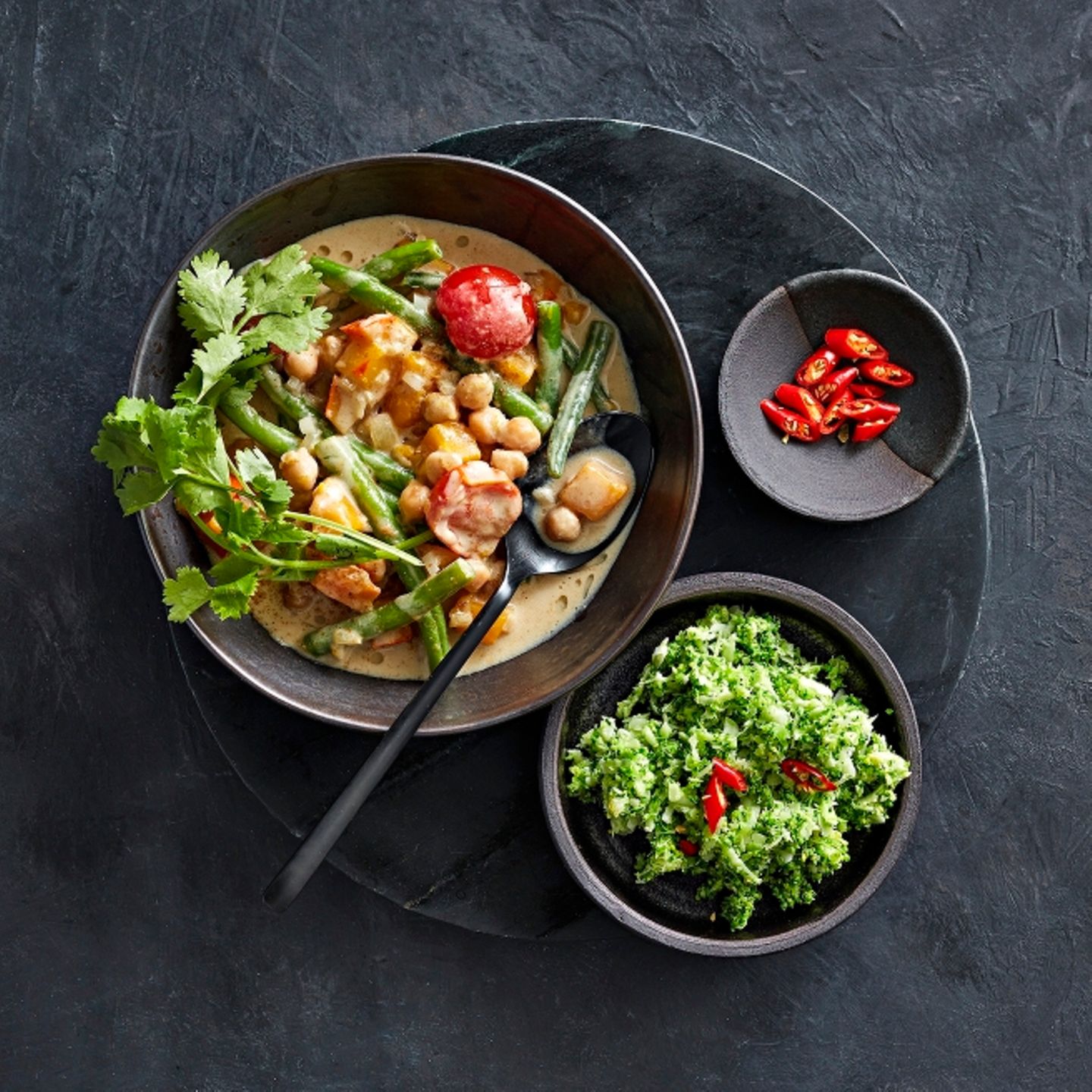 Kürbis-Curry mit Brokkolireis