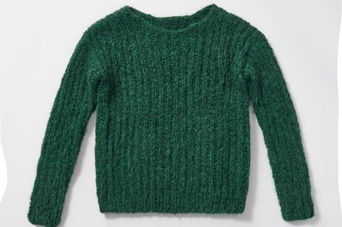 Halbpatent-Pullover stricken: dunkelgrüner Pullover