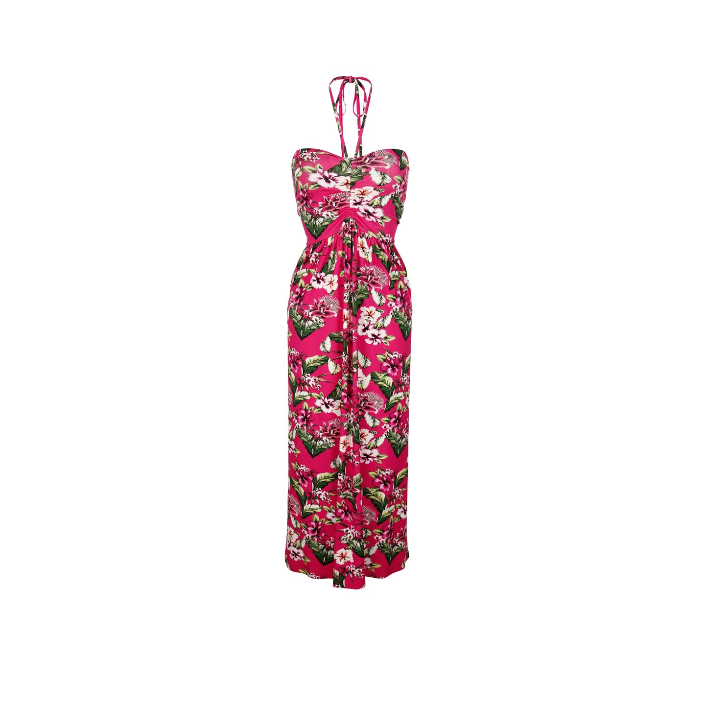 Wenn ein Kleid Urlaubssehnsucht hervorrufen kann, dann ist es dieses Neckholder-Kleid von Alba Moda. Tropische Blumen-Prints, ein kräftiges Pink und ein figurbetonter Schnitt lassen uns auch im Frühling wie eine Sommergöttin aussehen. Kleid von Alba Moda, ca. 90 Euro.   Mit der BRIGITTE Shopping Card sparst du bei Alba Moda vom 16. März bis 04. April 2022 20 Euro. 