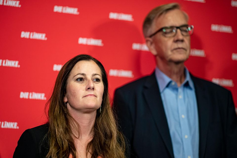 Linke Parteivorsitzende Janine Wissler zusammen mit Fraktionschef Dietmar Bartsch.