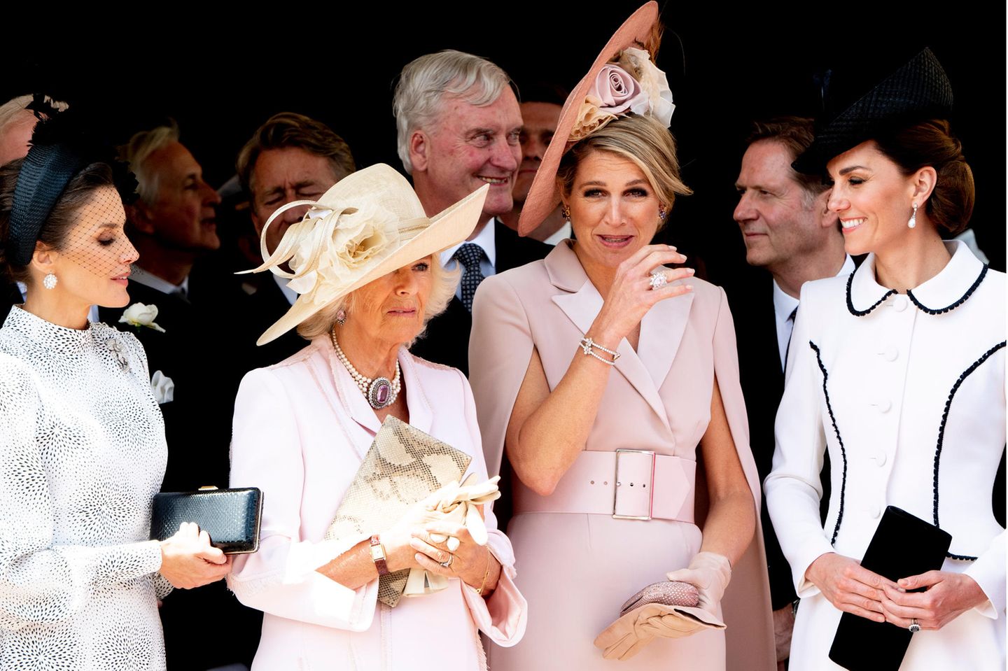 Königin Letizia, Herzogin Camilla, Königin Máxima und Herzogin Catherine im Juni 2019 bei einem Gottesdienst.