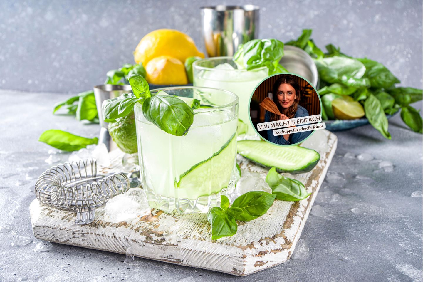 Grüner Cocktail im Glas