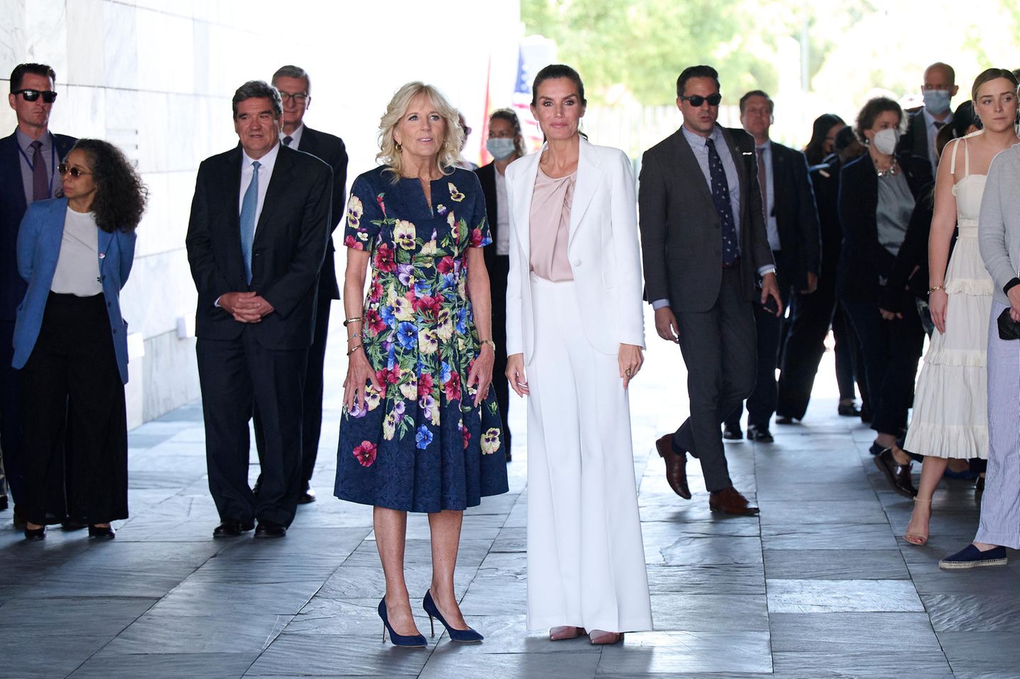 Style von Jill Biden: Jill Biden und Letizia von Spanien