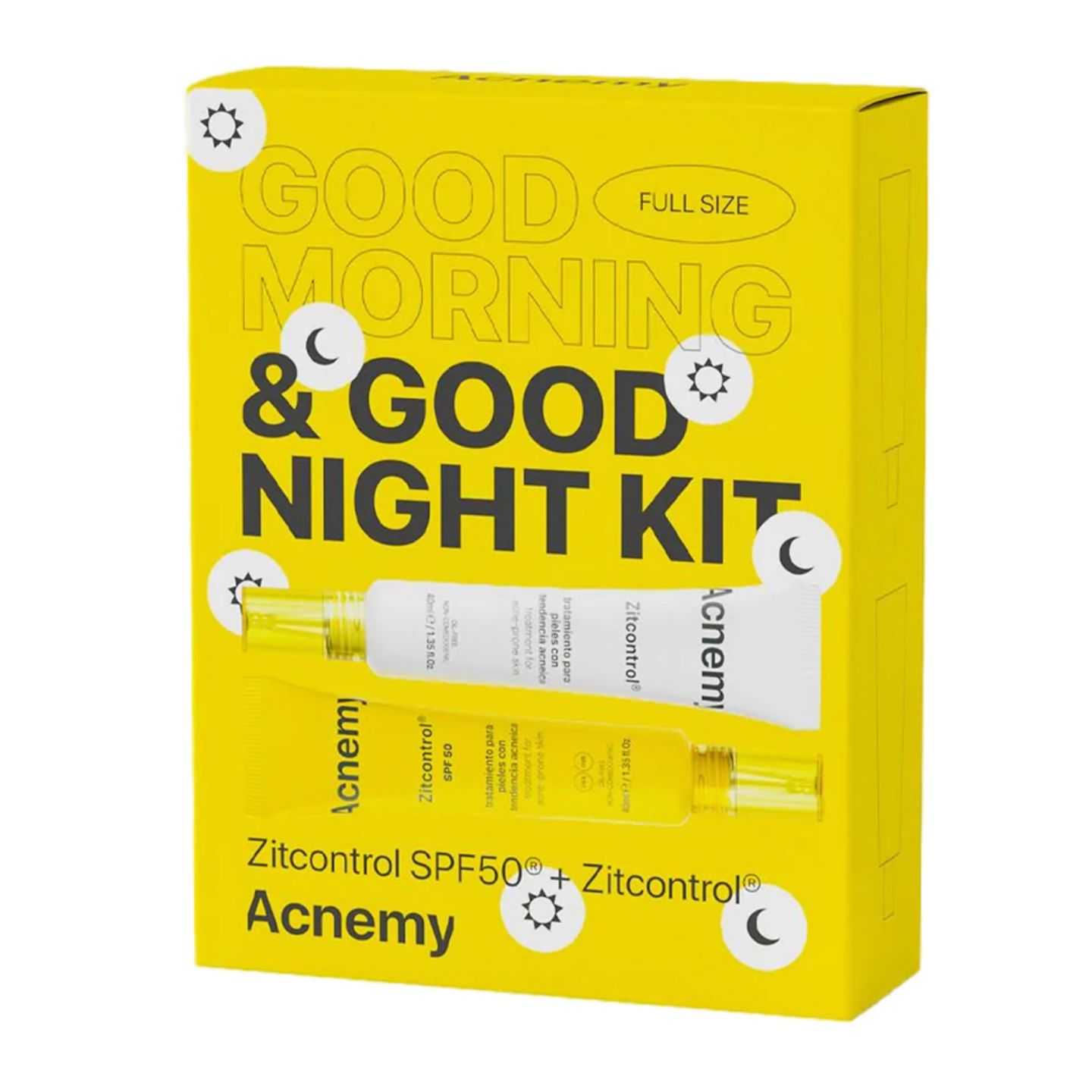 Mit dem Good Morning & Good Night Kit hast du alles, was du für eine gereinigte und geschützte Haut brauchst. Zum einen enthält das Kit eine Pickel-Creme und zum anderen einen SPF50. Über Purish, ca 37 Euro.