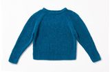 Raglanpullover in Türkis stricken: ein türkiser Pullover