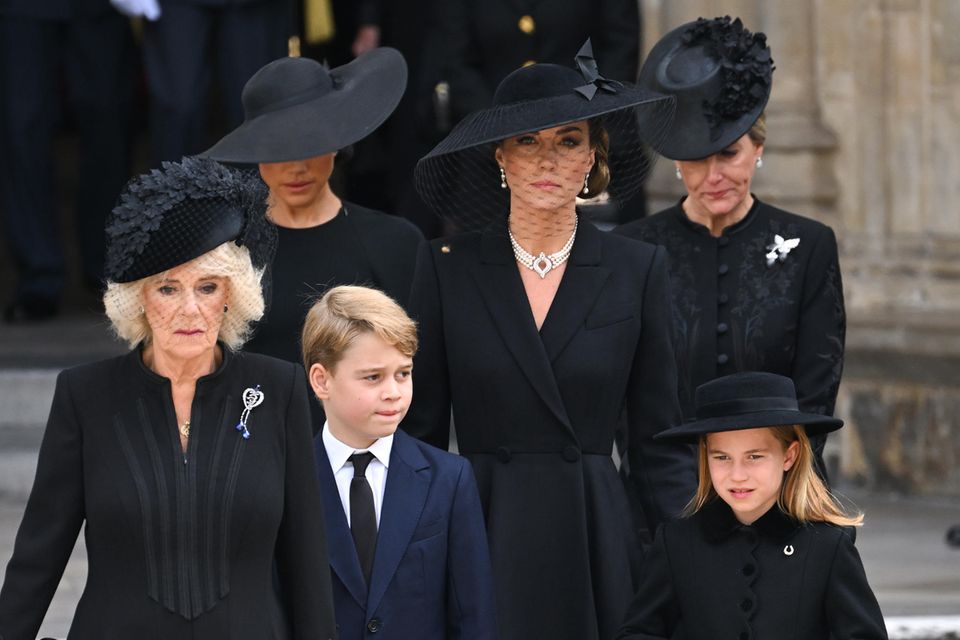 Die Royal Family bei der Beisetzung von Queen Elizabeth. 