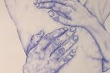 I am her voice: Kugelschreiberzeichnung Hände auf Körper