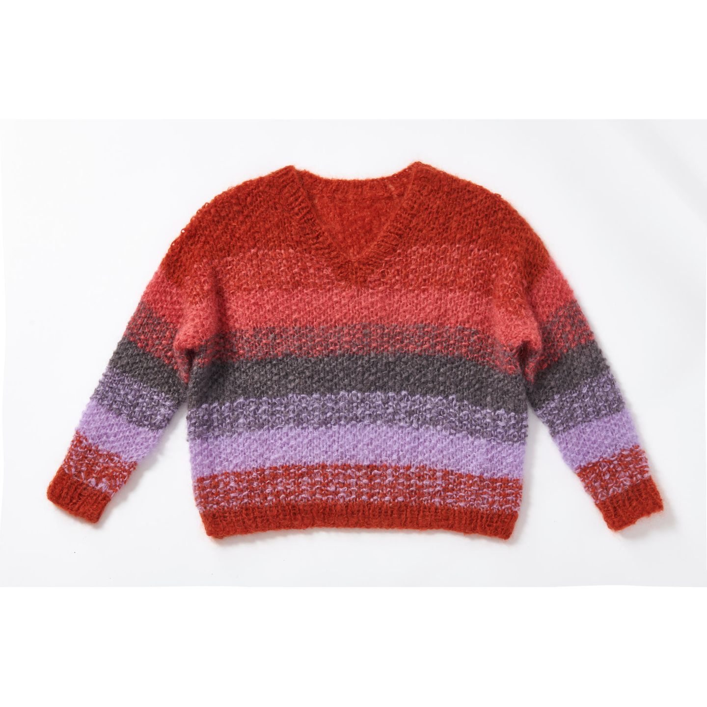 Pullover mit Farbverlauf stricken: bunter Pullover