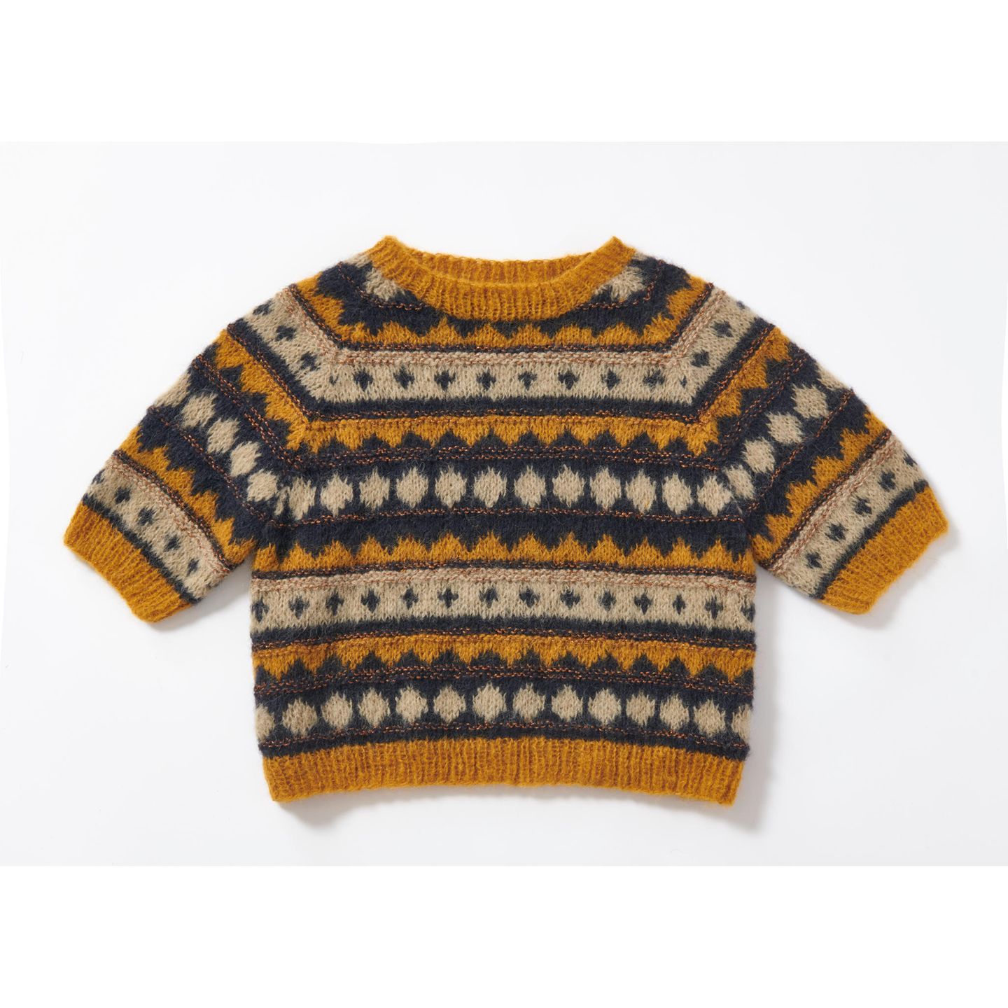 Norweger Pullover mit kurzen Ärmeln stricken: Strickpullover