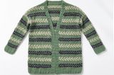 Norweger-Jacke stricken: grüne Strickjacke