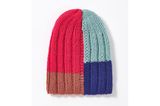 Color-Block-Mütze stricken: dreifarbige Mütze