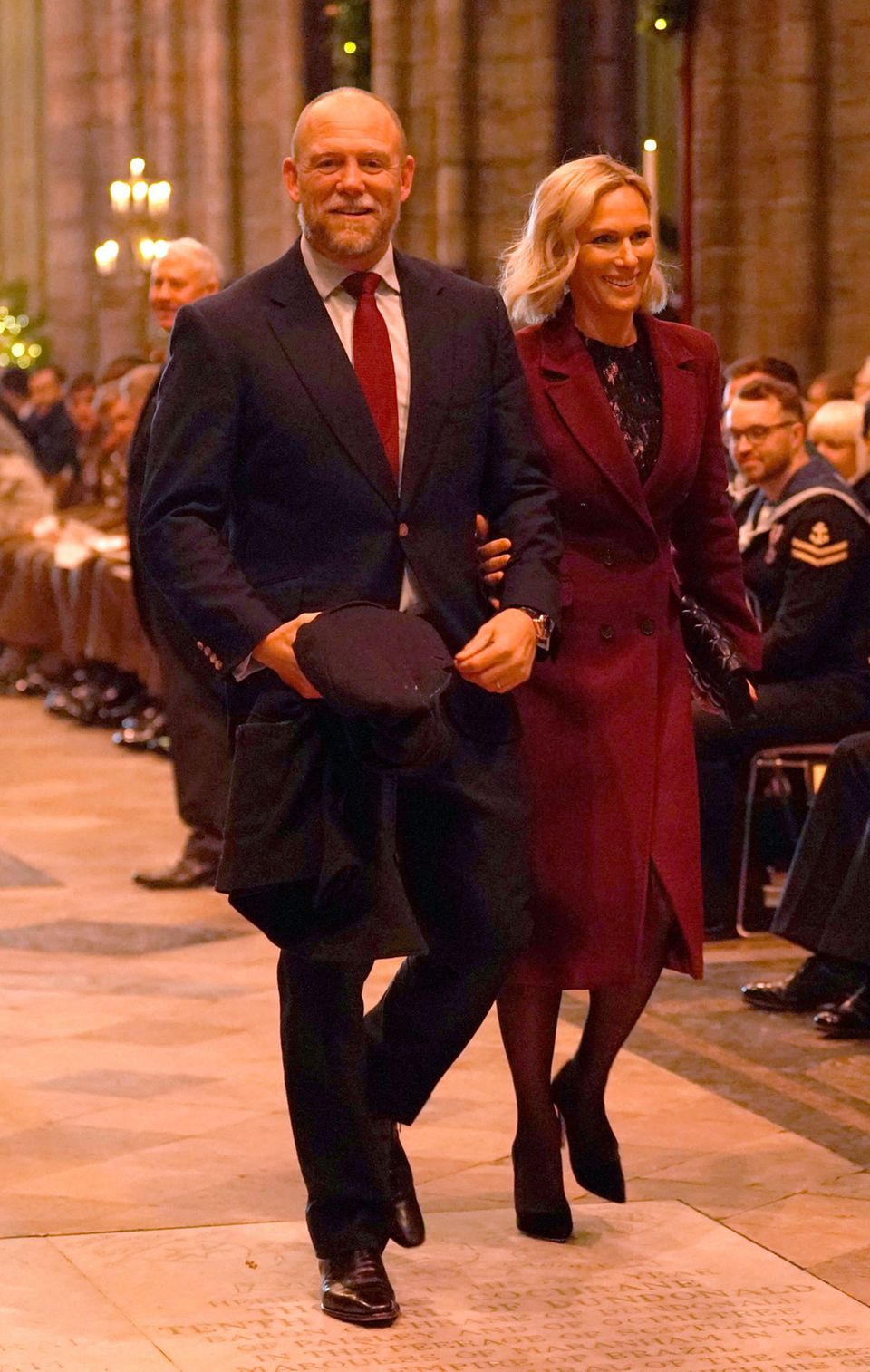 Mike and Zara Tindall "together at Christmas" Christmas party at Westminster Abbey.