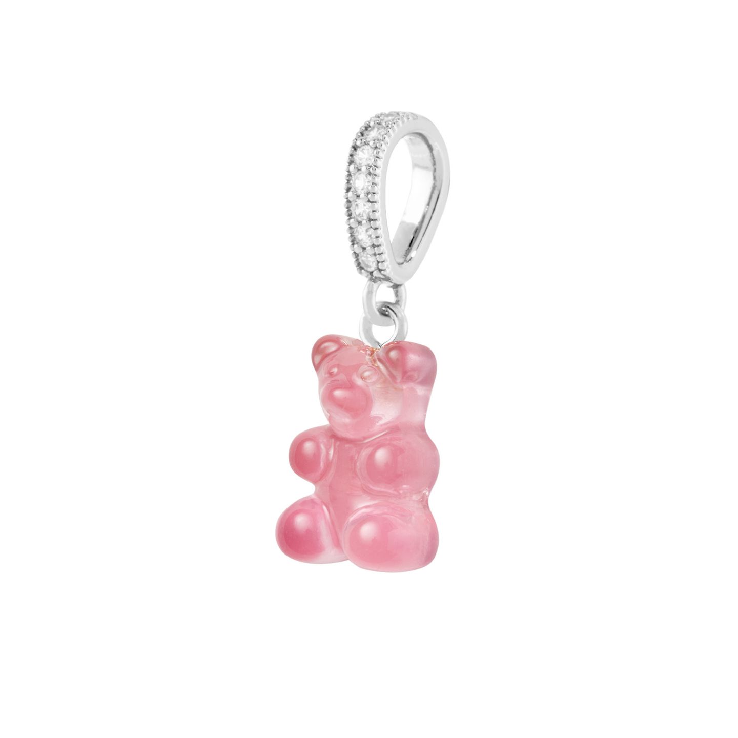 Wie süß! Der rosafarbene Bubblegum Nostalgia Bear Anhänger von Crystal Haze macht an jeder Kette eine super Figur. Über Glambou, rund 50 Euro.