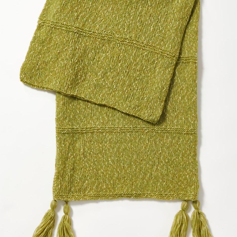 Breiten Schal stricken: grüner großer Schal